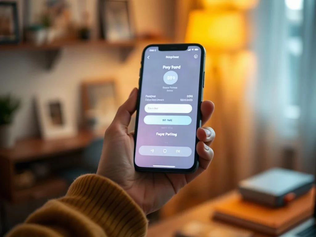 Kobieta trzymająca smartfon z aktywnym ekranem płatności cyfrowej, symbolizujący bezpieczne transakcje mobilne.