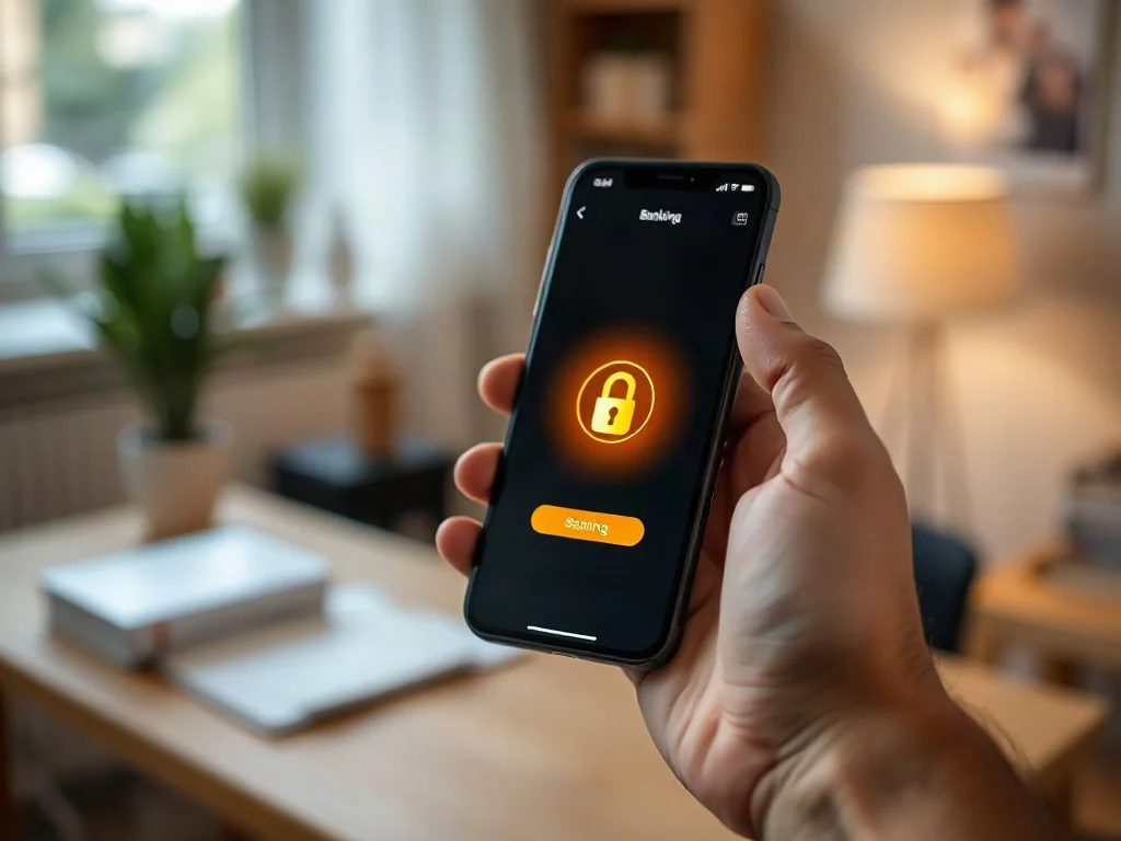 Dłoń trzymająca smartfon z otwartą aplikacją bankową, symbolizująca bezpieczne zarządzanie limitami płatności BLIK.